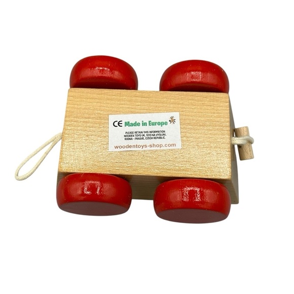 HANDMADE WOODEN MONTESSORI PULL ALONG TRAIN TOY NON-TOXIC PAINT LEARNING - Picture 6 of 11